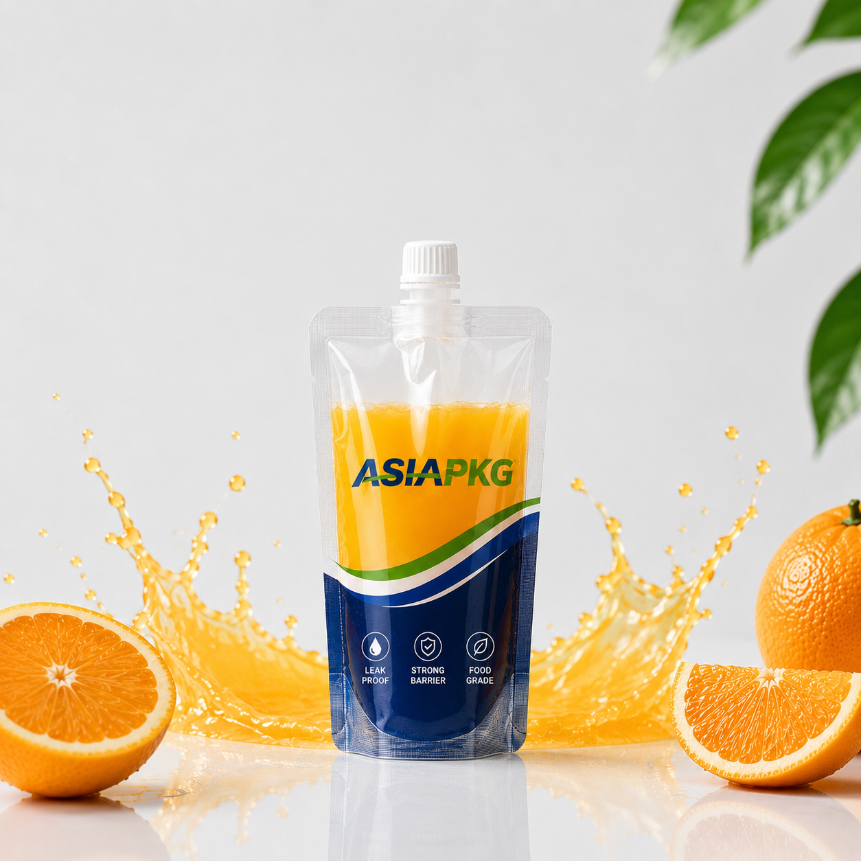 clear spout pouch for juice packaging