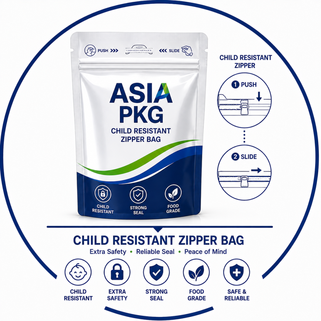 child resistant zipper mylar pouch manufacturer