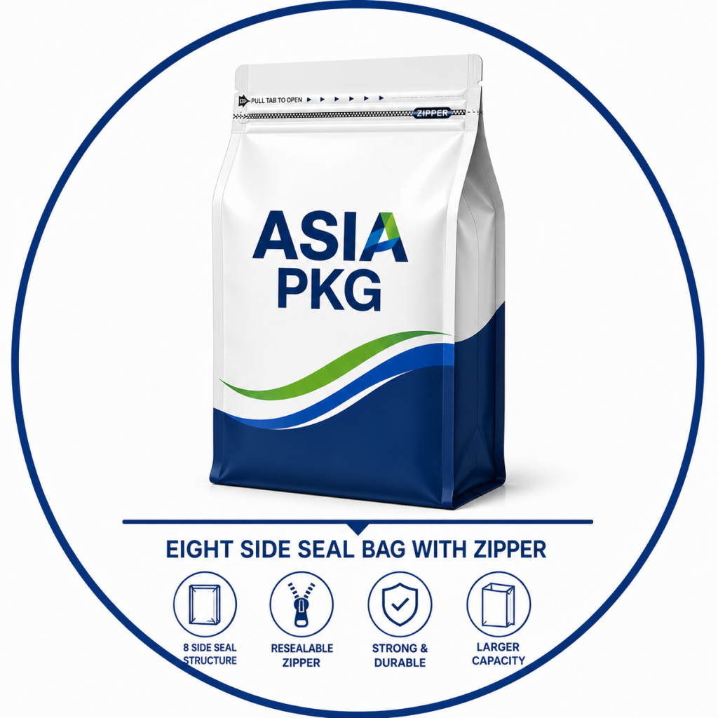black bottom 8 side pouch manufacturer