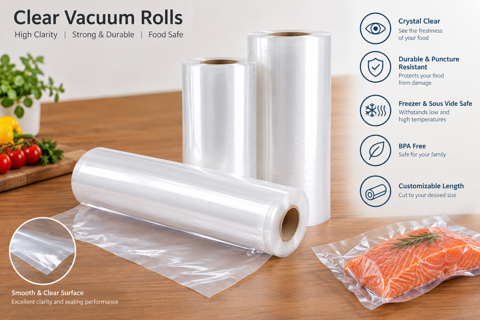 clear vacuum rolls