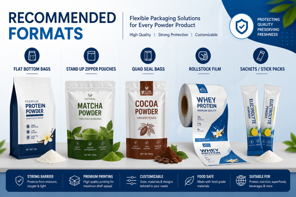 powder packaging bags styles
