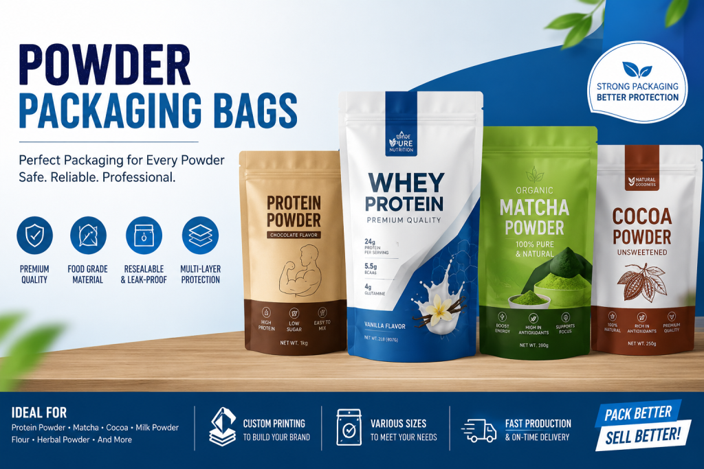 protein whey powder bags