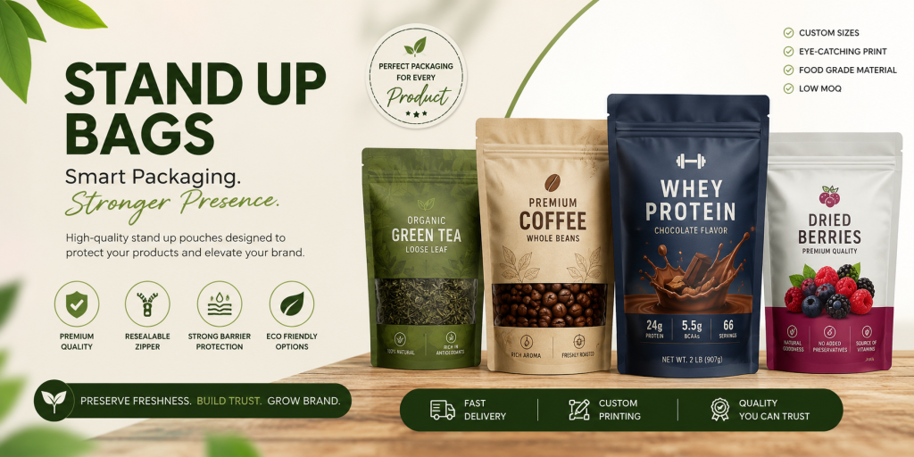 stand up pouches manufacture